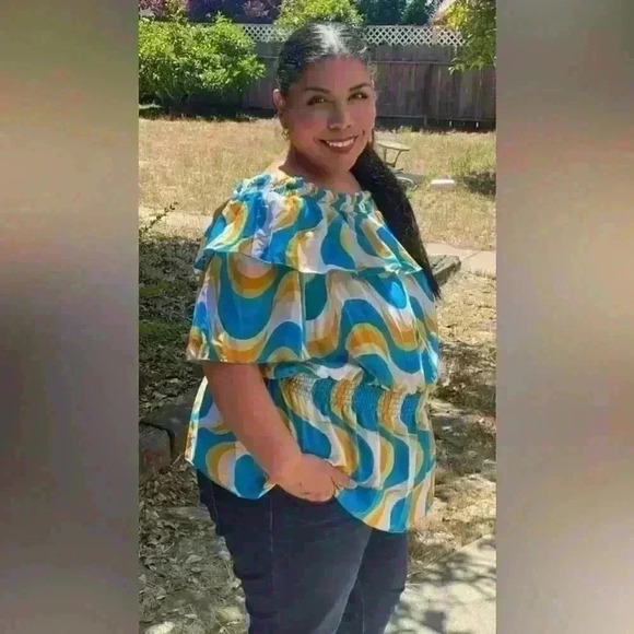 Ashley Stewart Off Shoulder blouse 2x-3x - Picture 8 of 8